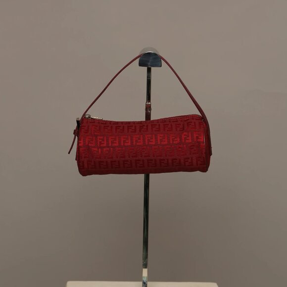 Rare FENDI Zucchino Barrel Pochette Red - Picture 2 of 12